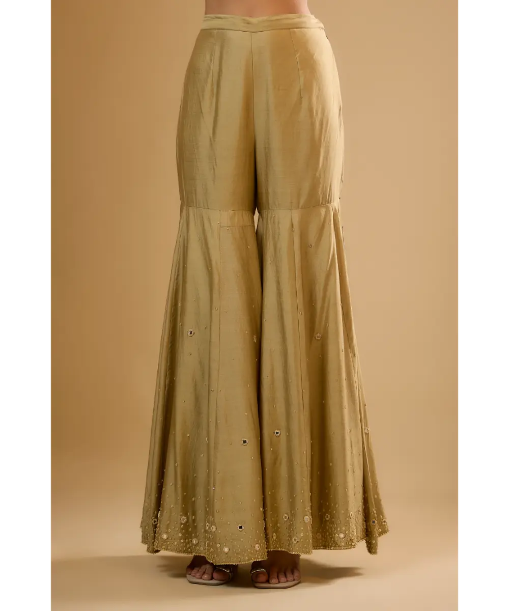 NITI BHOTRA - Nazakat Light Green Heavy Mirror Work Sharara Set